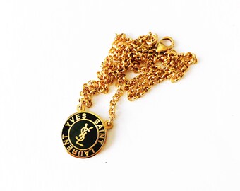 Small Vintage YSL Repurposed Button Necklace