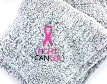 Personalized Chemo Blanket, Cancer Ribbon Gift, Breast Cancer Ribbon, Loved One Gift, Chemotherapy Blanket, Customized Sherpa Throw Blanket