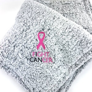 Personalized Chemo Blanket, Cancer Ribbon Gift, Breast Cancer Ribbon, Loved One Gift, Chemotherapy Blanket, Customized Sherpa Throw Blanket