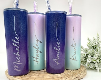 Personalized Tumbler with Straw - Laser Engraved, Vacation Cup, Group Gift, Girl's Trip, Wedding, Birthday, Bachelorette Party Gifts