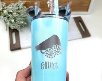 Personalized Kids Sports Team Tumbler with Straw - Laser Engraved Design