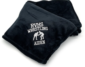Custom Wrestling Blanket, Graduation Blanket, Sports Blanket, Custom Gift, Plush Throw, Custom Throw Blanket, Sports Gift, Senior Gift