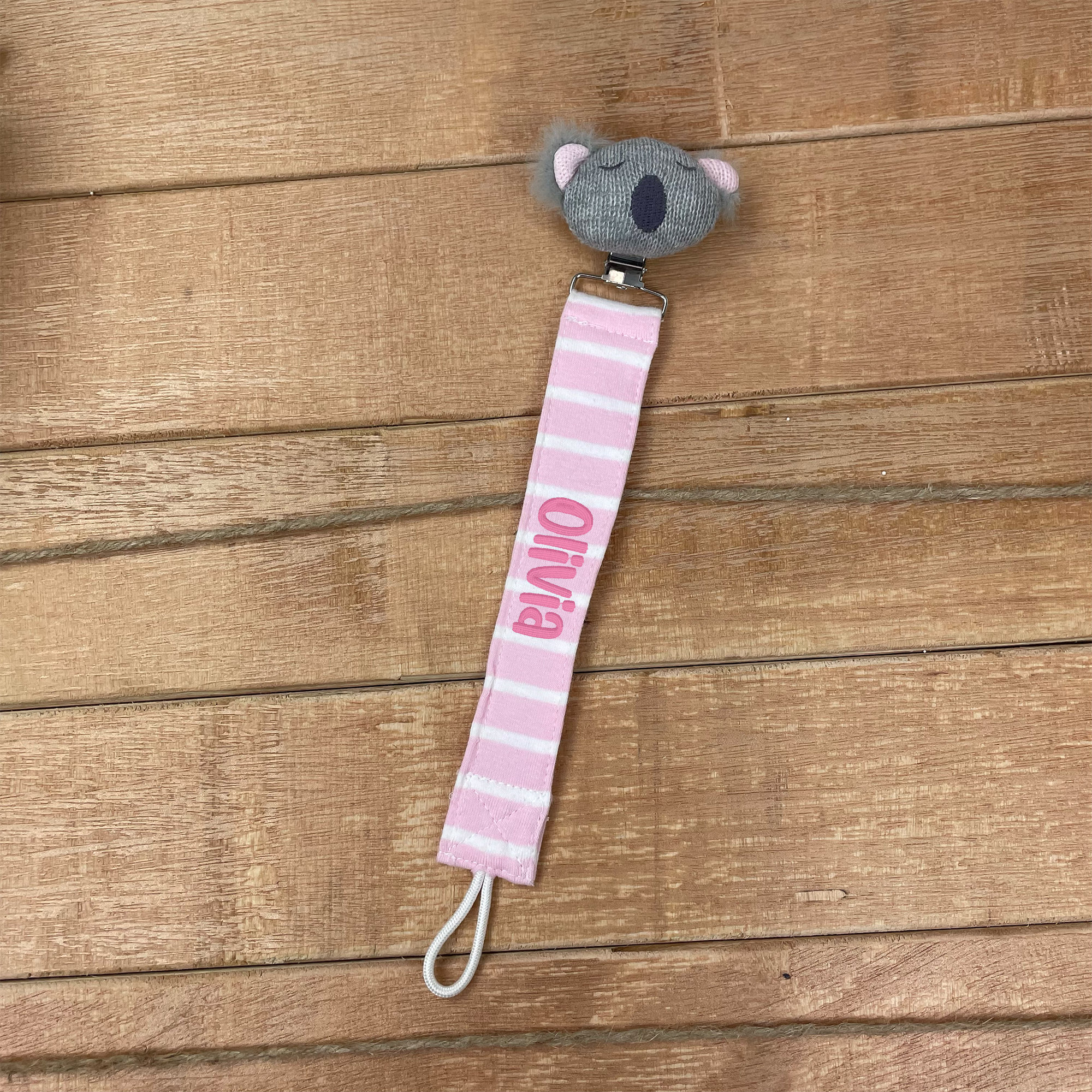 (Buy 2 FREE SHIPPING)Personalized Pacifier Clip, Embroidered Name, Baby Shower Gift, Binky Clip