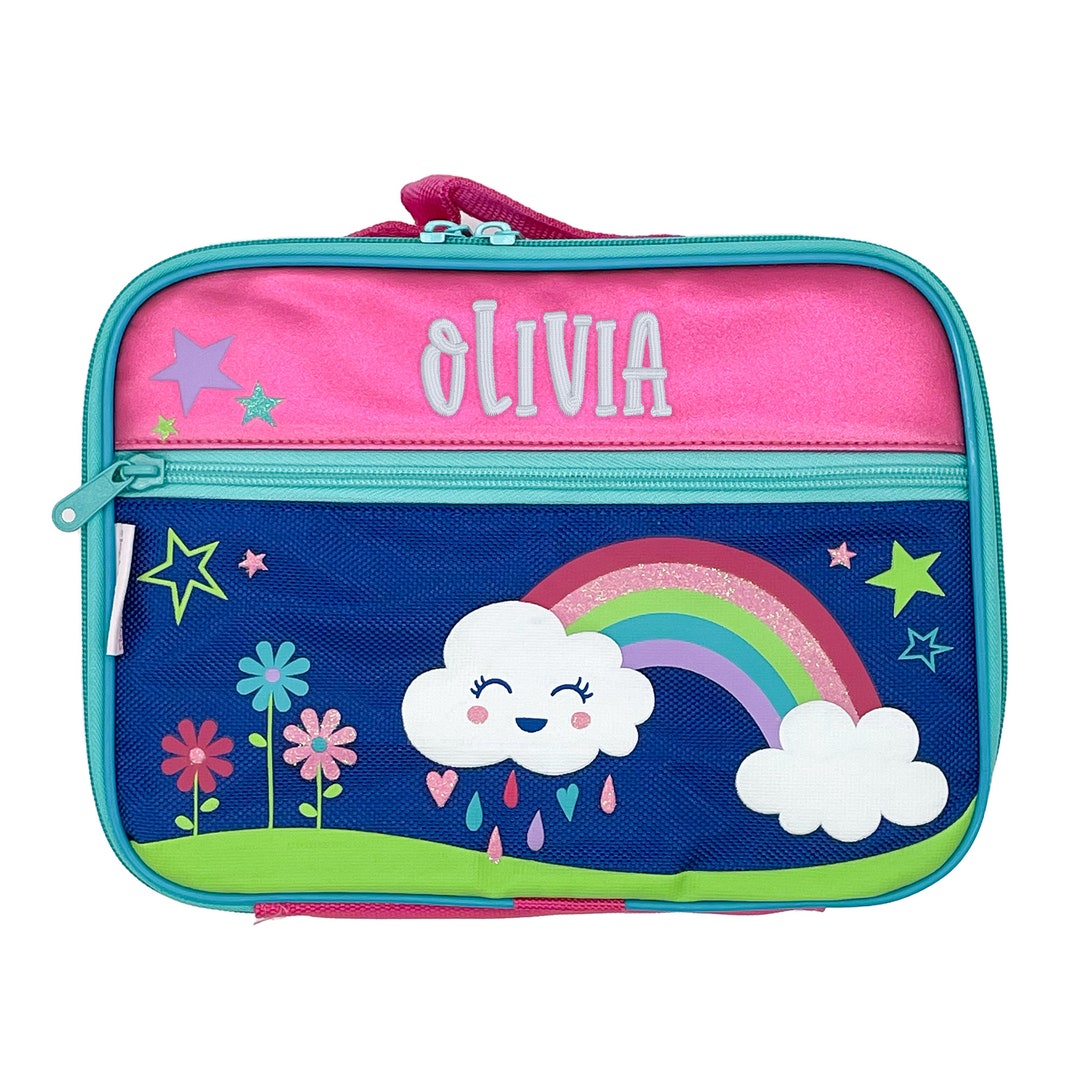 Personalized Kids Lunch Box, Embroidered Name, CHOOSE Font & Thread