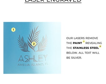 Personalized Las Vegas Sign Tumbler Laser Engraved Front & 