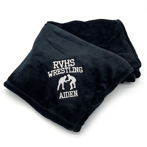 Custom Wrestling Blanket, Graduation Blanket, Sports Blanket, Custom Gift, Plush Throw, Custom Throw Blanket, Sports Gift, Senior Gift image 1