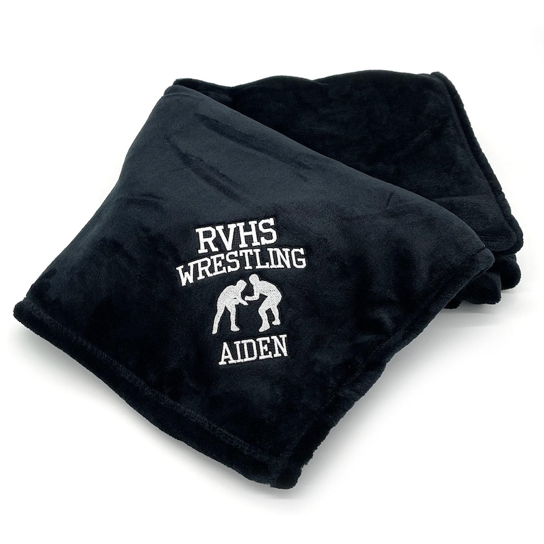 Custom Wrestling Blanket, Graduation Blanket, Sports Blanket, Custom Gift, Plush Throw, Custom Throw Blanket, Sports Gift, Senior Gift image 1