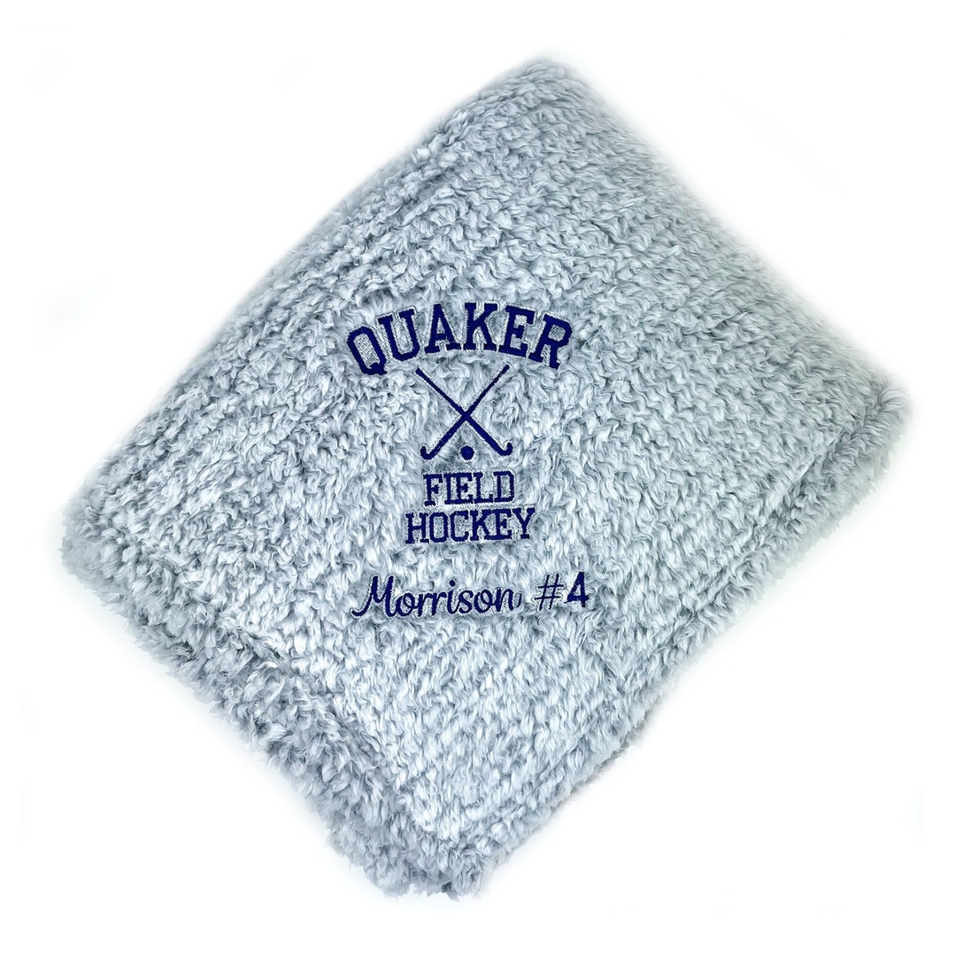 Field Hockey Blanket, Graduation Gift, Sports Gift, Custom Embroidered
