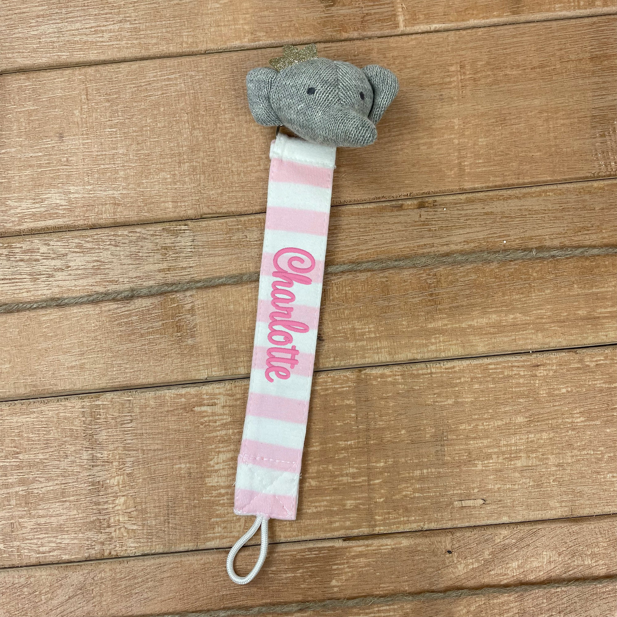 (Buy 2 FREE SHIPPING)Personalized Pacifier Clip, Embroidered Name, Baby Shower Gift, Binky Clip