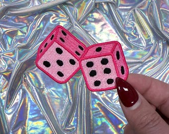 Pink Dice Patch, Eisen auf Patch, Vegas Patch, Hut Patches, Trendy Patch, Hut Bar Patches, Trucker Hut Patches