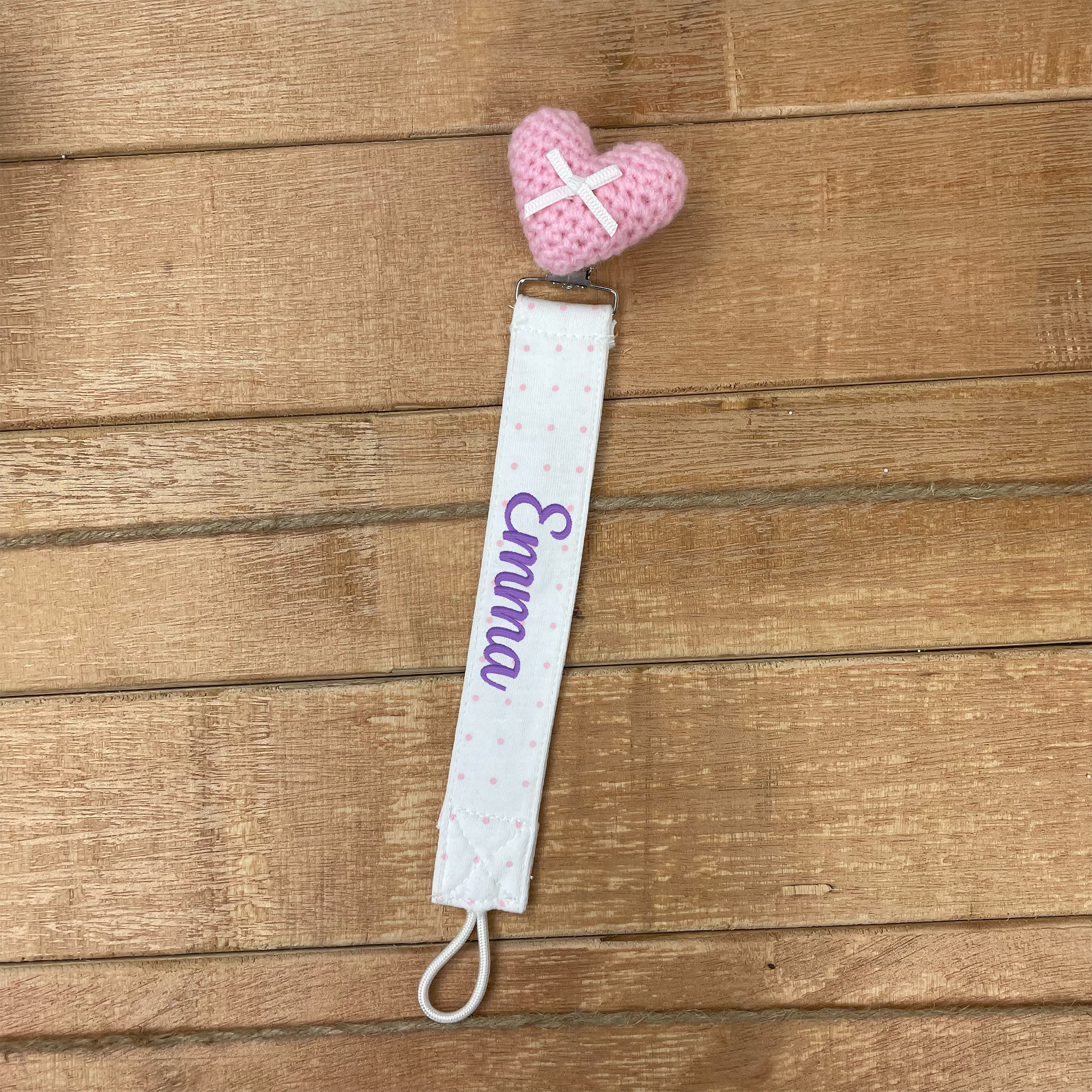 (Buy 2 FREE SHIPPING)Personalized Pacifier Clip, Embroidered Name, Baby Shower Gift, Binky Clip