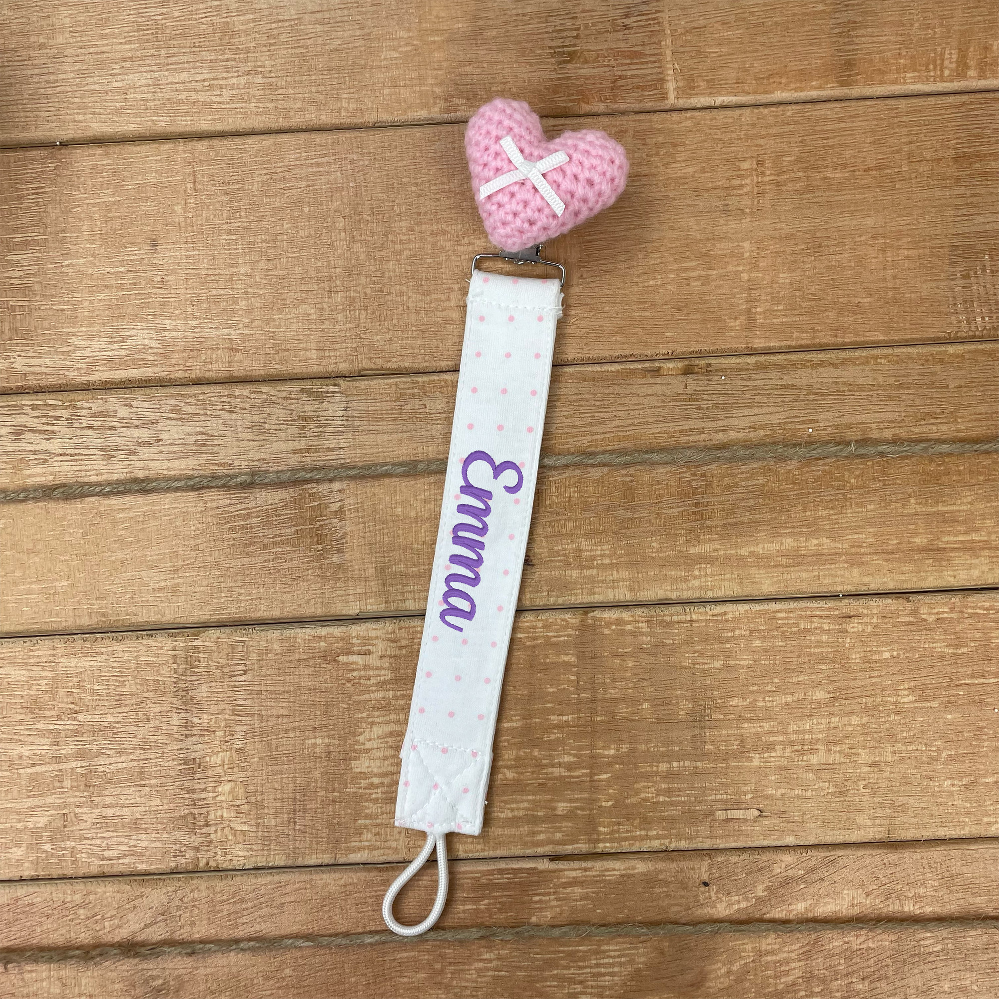 (Buy 2 FREE SHIPPING)Personalized Pacifier Clip, Embroidered Name, Baby Shower Gift, Binky Clip