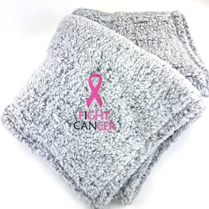 Personalized Chemo Blanket, Cancer Ribbon Gift, Breast Cancer Ribbon, Loved One Gift, Chemotherapy Blanket, Customized Sherpa Throw Blanket