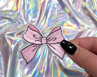 Patch nœud rose coquette, écusson thermocollant, écussons pour chapeaux, petits écussons, écussons de barre à chapeaux, écussons de chapeau trucker, écusson rose, écussons tendance