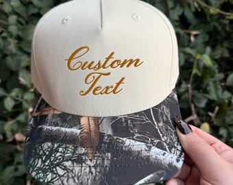 Custom Embroidered Camo Trucker Hat | Two-Toned Billed Hat
