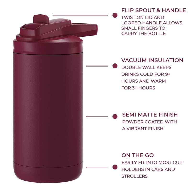 Big Sister Big Brother Kids Water Bottle Engraved Design with Flip Top Lid