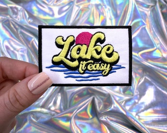 Lake it Easy Patch, Iron On Patch, Lake Patch, Summer Patches, Hat Patches, Small Patches, Hat Bar Patches, Trucker Hat Patches