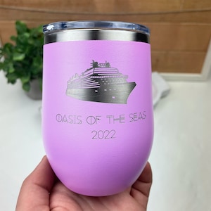 Personalized Cruise Ship Wine Tumbler - Laser Engraved, Group Gift, Girl's Trip, Vacation, Booze Cruise, Bachelorette Party Gifts