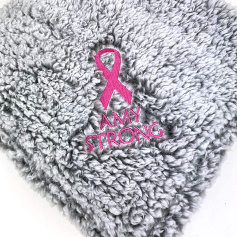 Personalized Chemo Blanket, Cancer Ribbon Gift, Breast Cancer Ribbon ...