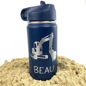 Personalized Excavator Kid&#39;s Travel Cup, Excavator Design, Construction Tumbler, Back to School