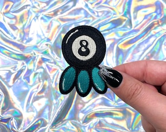 8 Ball Turquoise Patch, Cute Patches for Hats, Trendy Patches, Iron On Patch, Hat Patches, Hat Bar, Trucker Hat Patches, Small Patch