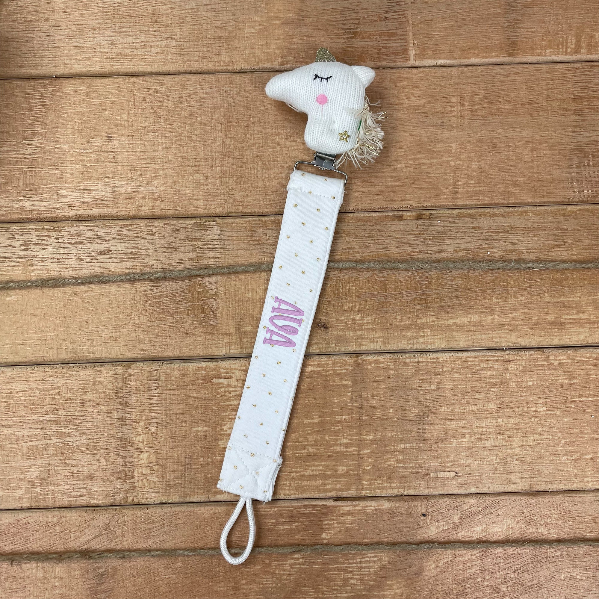 (Buy 2 FREE SHIPPING)Personalized Pacifier Clip, Embroidered Name, Baby Shower Gift, Binky Clip