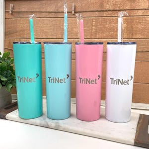 Personalized Business Logo Engraved Tumbler with Straw - Company Gifts, Group Gifts, Boss Appreciation, Employee Gift