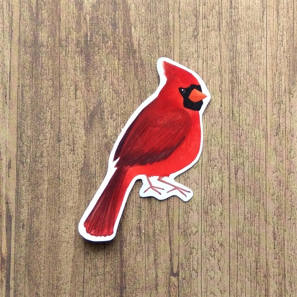 Cardinal Vinyl Sticker - Water Resistant Laptop Decal