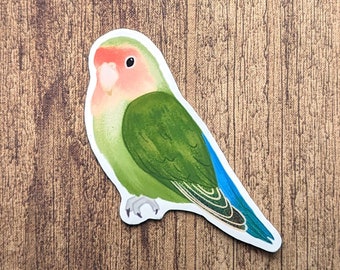 Lovebird Vinyl Sticker - Cute Bird Decal For Water Bottle Or Laptop