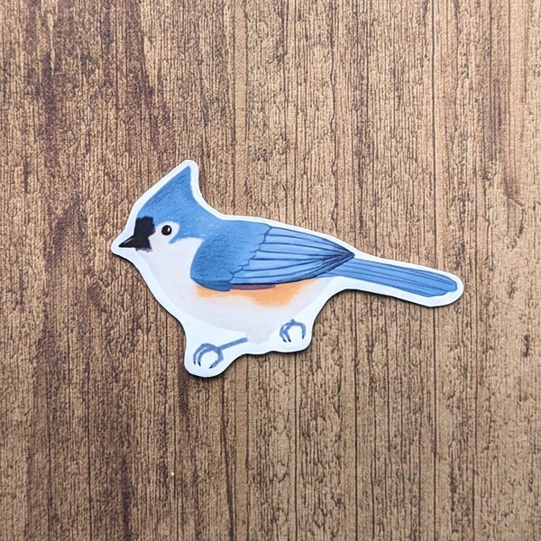 Tufted Titmouse Vinyl Sticker - Water Resistant Laptop Decal
