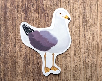 Ring Billed Gull Vinyl Sticker - Water Resistant Seagull Laptop Decal
