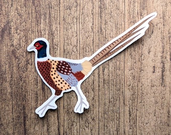 Ring Necked Pheasant Vinyl Sticker - Water Resistant Laptop Decal