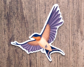 Hill Swallow Bird Vinyl Sticker - Water Resistant Laptop Decal