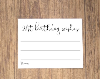Customized Birthday Wishes Party Card Game - Printed Guestbook Alternative