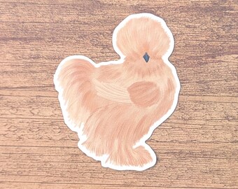 Buff Silkie Chicken Vinyl Sticker - Decal For Laptop