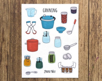 Canning Sticker Sheet - Cottagecore Homesteading Stickers