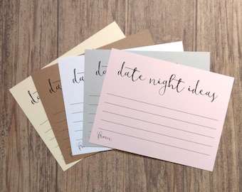 Date Night Ideas - Cards For Date Night Box - Wedding Advice Date Jar - Date Night Cards - Bridal Shower Game