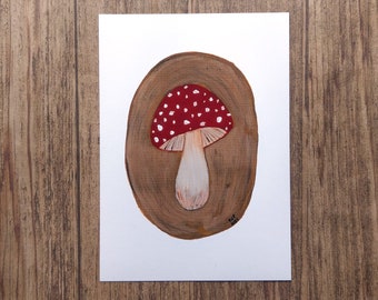 Fly Agaric Mushroom Illustration - Art Print - Nature Lovers