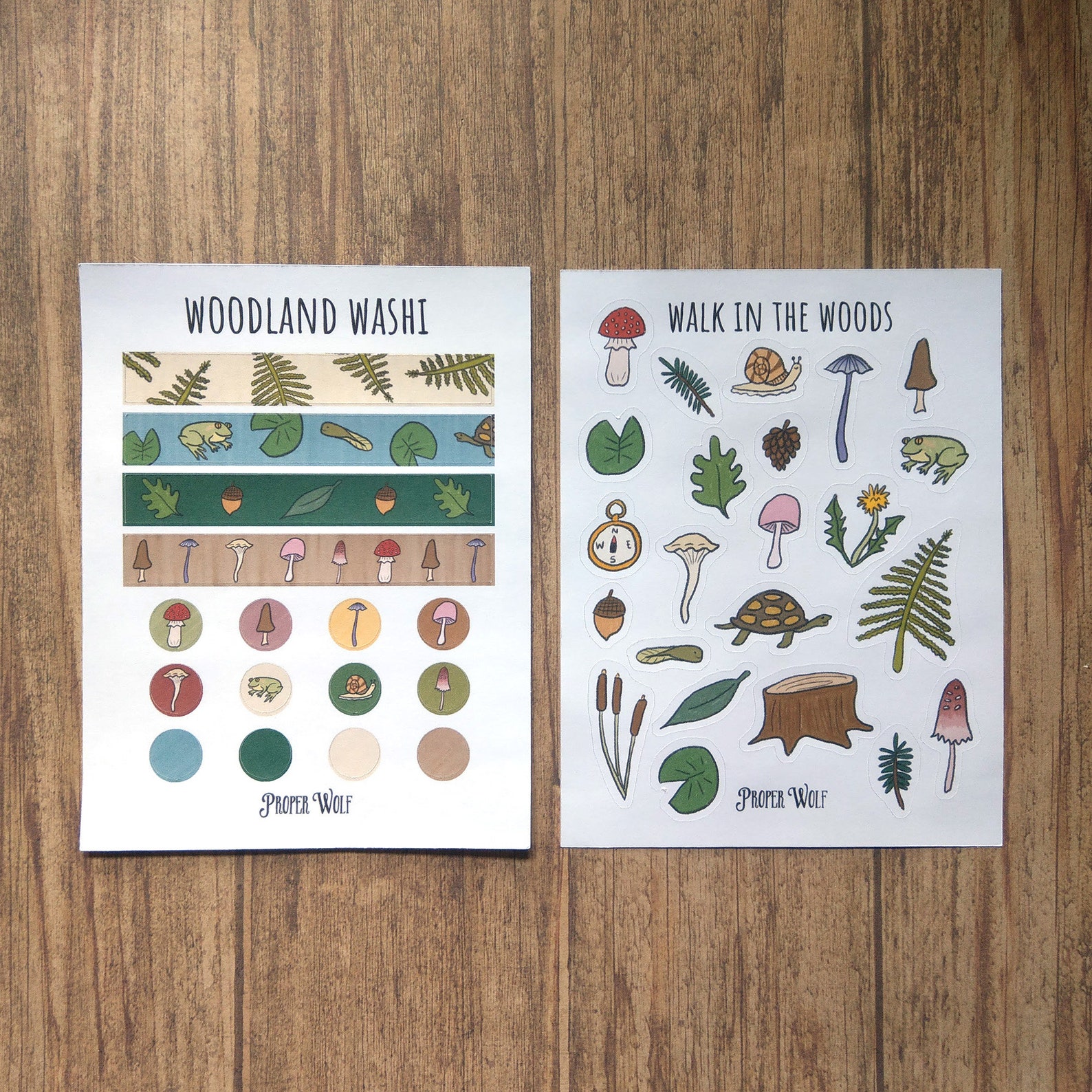 Woodland Sticker Set Combo - Walk in the Woods Stickers and Washi - Etsy