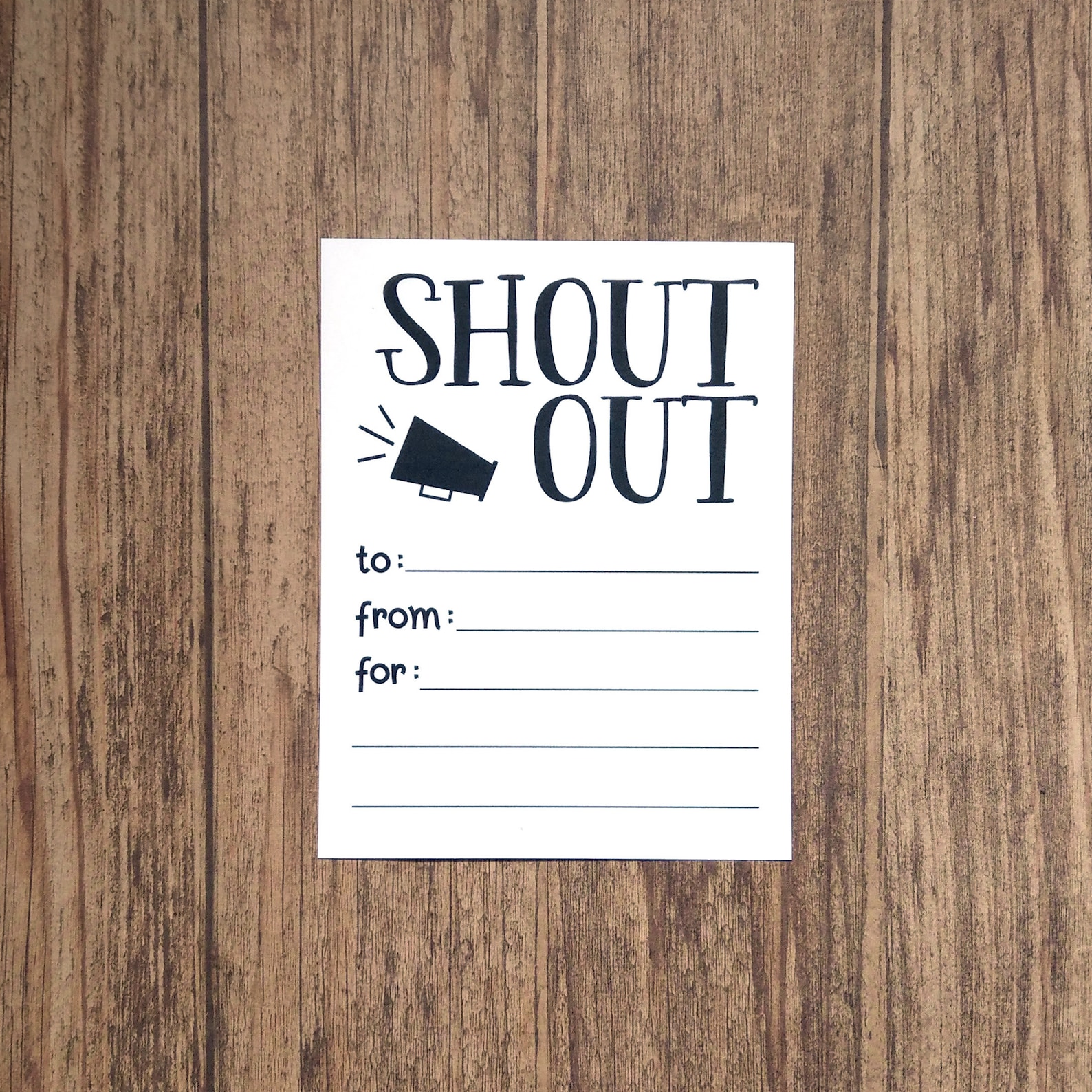 Shout Out Cards Printable PDF DIY Instant Download 8.5 X Etsy