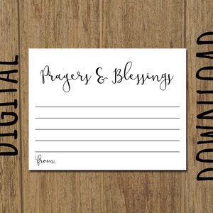 Gebeden & zegeningskaarten afdrukbare PDF - DIY Instant Download - 8,5 x 11 en 4,25" x 5,5" bestanden inbegrepen - alleen voor persoonlijk gebruik