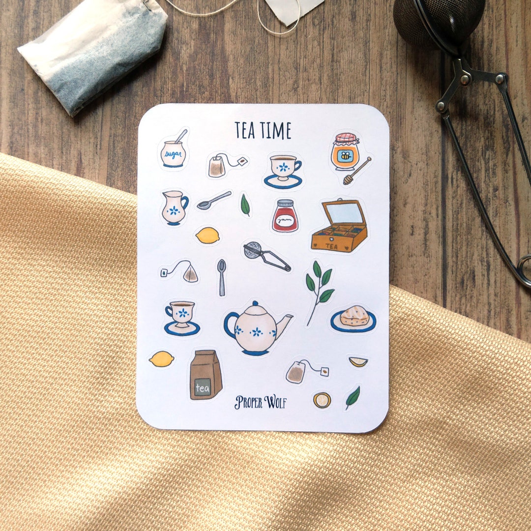 Tea Time Sticker Sheet - Cozy Stickers Set for Planners and Bullet ...