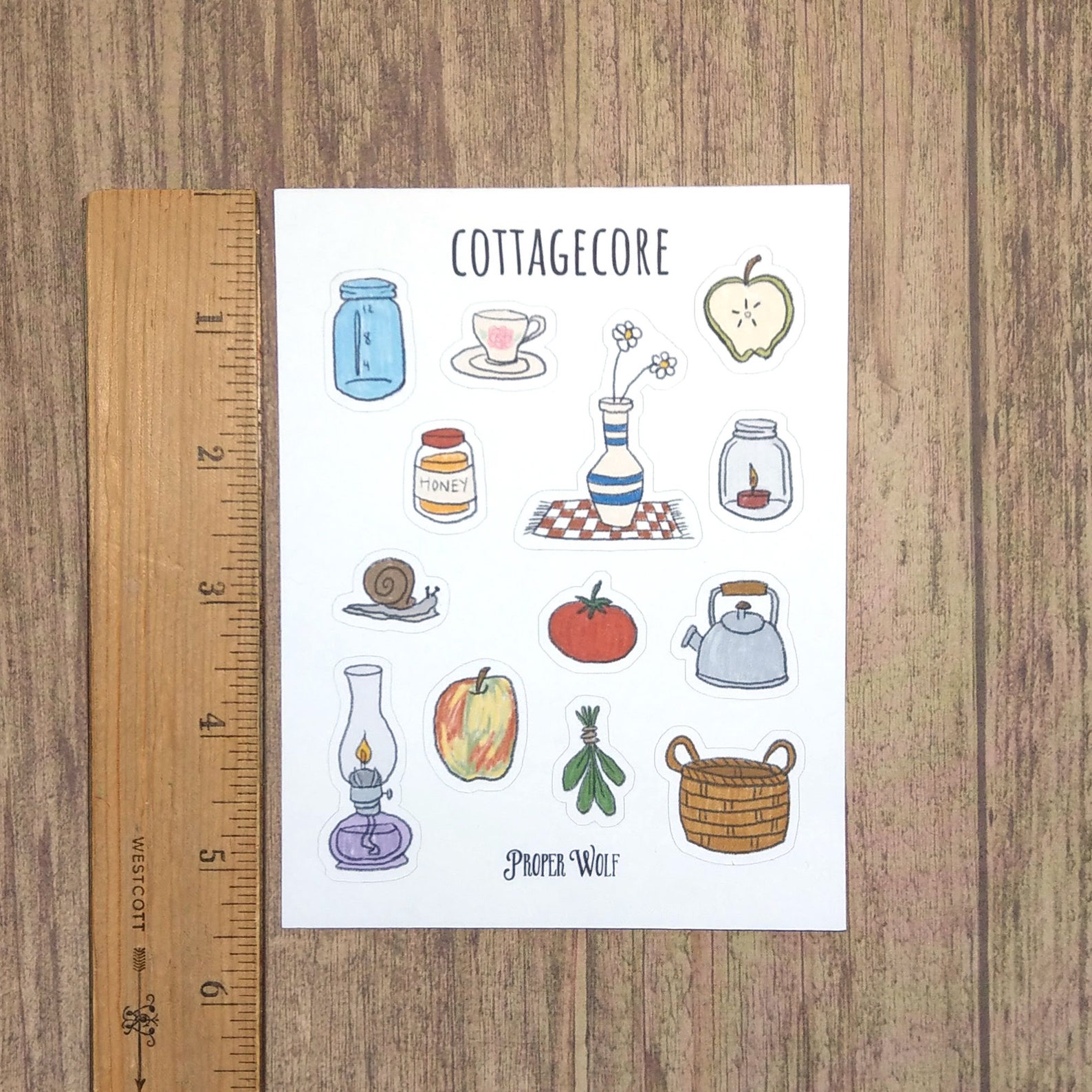 Cottagecore Sticker Sheet - Aesthetic Stickers Set for Planners and ...