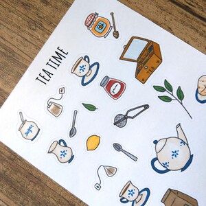 Tea Time Sticker Sheet - Cozy Stickers Set for Planners and Bullet ...
