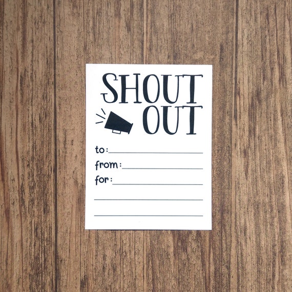 Shout Out Cards For Students