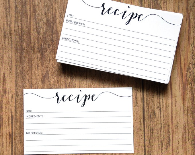 3x5 Recipe Cards Pack of 50 White or Kraft Brown - Etsy