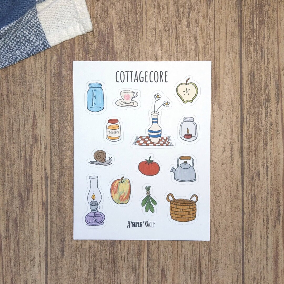 Cottagecore Sticker Sheet - Aesthetic Stickers Set for Planners and ...