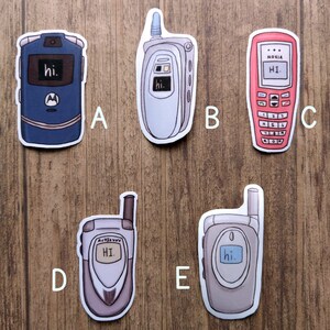 Retro Cell Phone Vinyl Stickers - Water Resistant Illustrated 00s ...