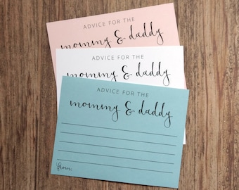 Advice For The Mommy & Daddy Cards - Co-ed Couples Baby Shower Game
