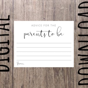 Conseils pour les futurs parents Cartes PDF imprimables - Téléchargement instantané DIY - Fichiers 8,5 x 11 et 4,25 « x 5,5 » inclus - Usage personnel uniquement